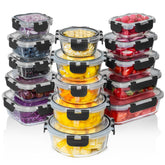 Razab 30pc rectangular glass containers with airtight lids for meal prep