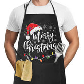 Rcvlauf Christmas apron front view showing festive print and full coverage.