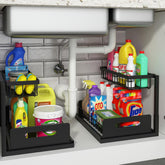 REALINN under-sink organizer with pull-out drawer for easy bottom storage access