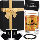 Reallnaive godfather proposal gift box showcases a wine glass and keepsakes for a memorable moment.