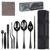 Recsrdce 9-piece plating set laid out for precise, professional presentation