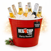 Red Cup Living large party ice bucket keeps drinks cold longer at gatherings.