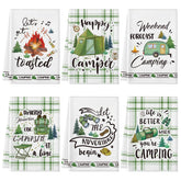 Redbaker camping towels with tent pattern for quick kitchen cleanup during outdoor trips.