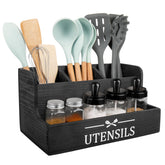 RedCall extra large utensil holder with four compartments keeps utensils organized on the countertop