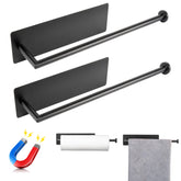 RedCall magnetic paper towel holder on fridge keeps towels within reach and cabinets tidy.