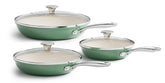 Redchef 8-inch nonstick fry pan in green finish, easy food release and cleaning.