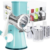REDPANT rotary cheese grater with three blades for fast shredding and versatile prep.