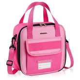 REDSHELL Tactical Lunch Box Kids rose red front view showing spacious main compartment for school meals.