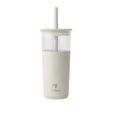 REDUCE Aspen 20oz glass tumbler with lid keeps drinks cold on the go.