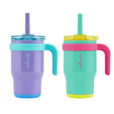 REDUCE Coldee Kids Tumbler with handle close-up showing secure lid for spill protection.