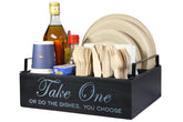 Rehuei paper plate holder with open-top caddy for easy access and organized meals.