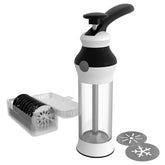 Reifier 14-piece cookie press with stainless steel disks for consistent cookies.