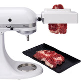 Reikame meat tenderizer attachment on KitchenAid for smoother tenderizing.