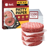 Reli hamburger patty paper 1100-pack box; bulk prep convenience for batch burgers.