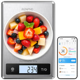 RENPHO digital food scale with nutritional calculator showing precise measurements for recipes