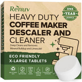 Renuv coffee maker cleaner tablets in packaging for mess-free use.