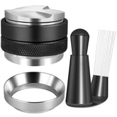 Reoszeank 58mm espresso kit with distributor and tamper for even extraction.