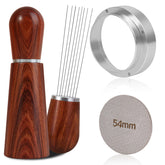 Reoszeank WDT tool with wooden handle and eight needles for even extraction.