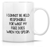 Retreez mug face expression when you speak, a playful office humor option