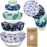 Revahope iris floral 10cm beeswax bowl cover keeps dough fresh and covered.