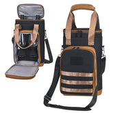 Rexmore insulated two-bottle wine carrier tote keeps bottles upright during transport