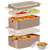 Rezicom bento box top view shows sturdy stainless steel construction for daily use.