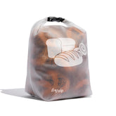 (re)zip bread-bagel storage bag with roll-top keeps bread fresher.