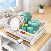 Ricobes dish rack demonstrating space-saving design on a kitchen counter.