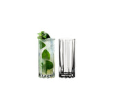 Riedel Drink Specific Highball Glass designed for standard and large ice cubes.