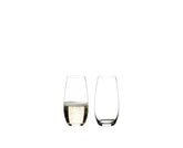 Riedel O wine tumbler stemless design reduces breakage and fits in the dishwasher.
