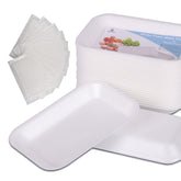 RIKICACA white styrofoam meat tray with absorbent pad for clean display and moisture control.