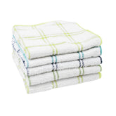 Ritz check cotton dish towel with poly scour back for gentle cleaning on surfaces.