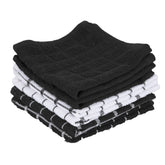 Ritz Premium cotton terry dishcloths in black 6-pack on counter for quick dish drying.