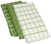 Ritz terry check towels in cactus green, full set ready for drying and cleaning.