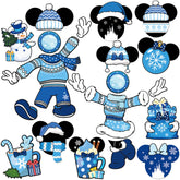 RiVolTa winter cruise door magnets on a cabin door, perfect for festive cabin decor on metal surfaces.