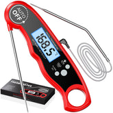 RIWUSI dual-probe thermometer shows real-time core temperature for precise cooking.
