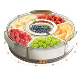 riyeloi divided tray with lid and handle, portable for picnics and snacks.