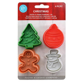 R&M Christmas tree stamper in use to create festive tree shapes on cookies