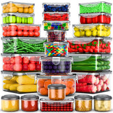 RockBerry 50pcs rectangular container set for organized meal prep and fresh storage.