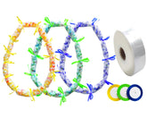 Rodudu Candy Lei Kit poly tubing close-up showing durable, flexible wrapping for party favors.