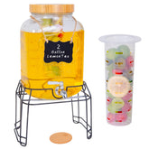 Roemey 2 gallon glass dispenser on stand for easy serving