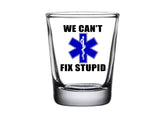 Rogue River Tactical EMT Star of Life shot glass with durable base for daily use.