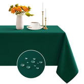Romanstile Christmas rectangle tablecloth top view showing waterproof protection against spills.