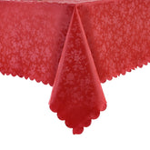 Romanstile Rose Red vinyl tablecloth 60x84 with waterproof surface for outdoor dining.