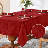 Romanstile Valentine jacquard tablecloth close-up reveals floral damask detail for refined table styling