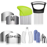 Romooa finger guard set with stainless steel protectors for safe slicing