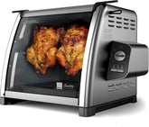 Ronco Modern Rotisserie Oven on counter, compact footprint for easy storage.