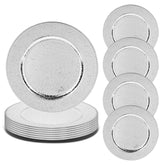 Roncooker 12-piece silver charger plates set shine on formal tables