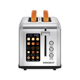 RONGBEST 2-Slice Toaster front view with touch screen for precise browning control