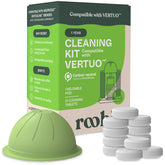 Roobi Vertuoline cleaning kit with reusable pod promotes a cleaner machine interior.